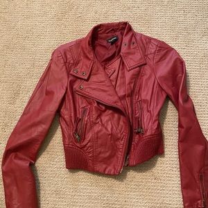 Red leather Bebe jacket